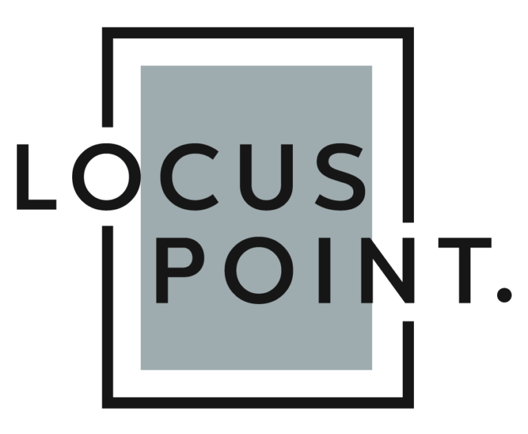 Locus Point corporate event venue finder logo dark